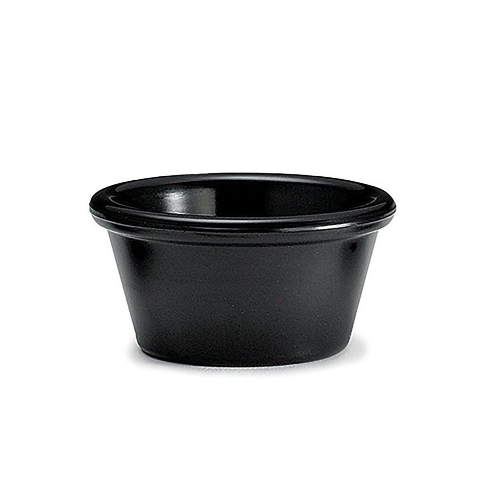 Tablecraft Melamine Black Round Smooth Ramekin, 2 Ounce Capacity -- 12 per case