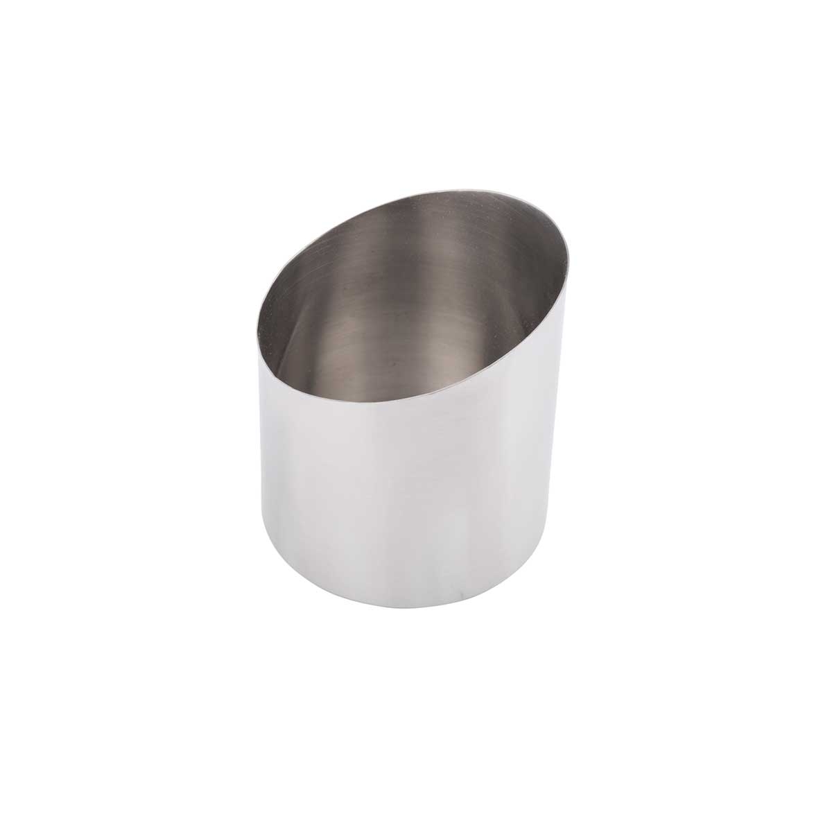 Tablecraft Brushed Finish Stainless Steel Round Sloped Appetizer Cup, 18 Ounce Capacity