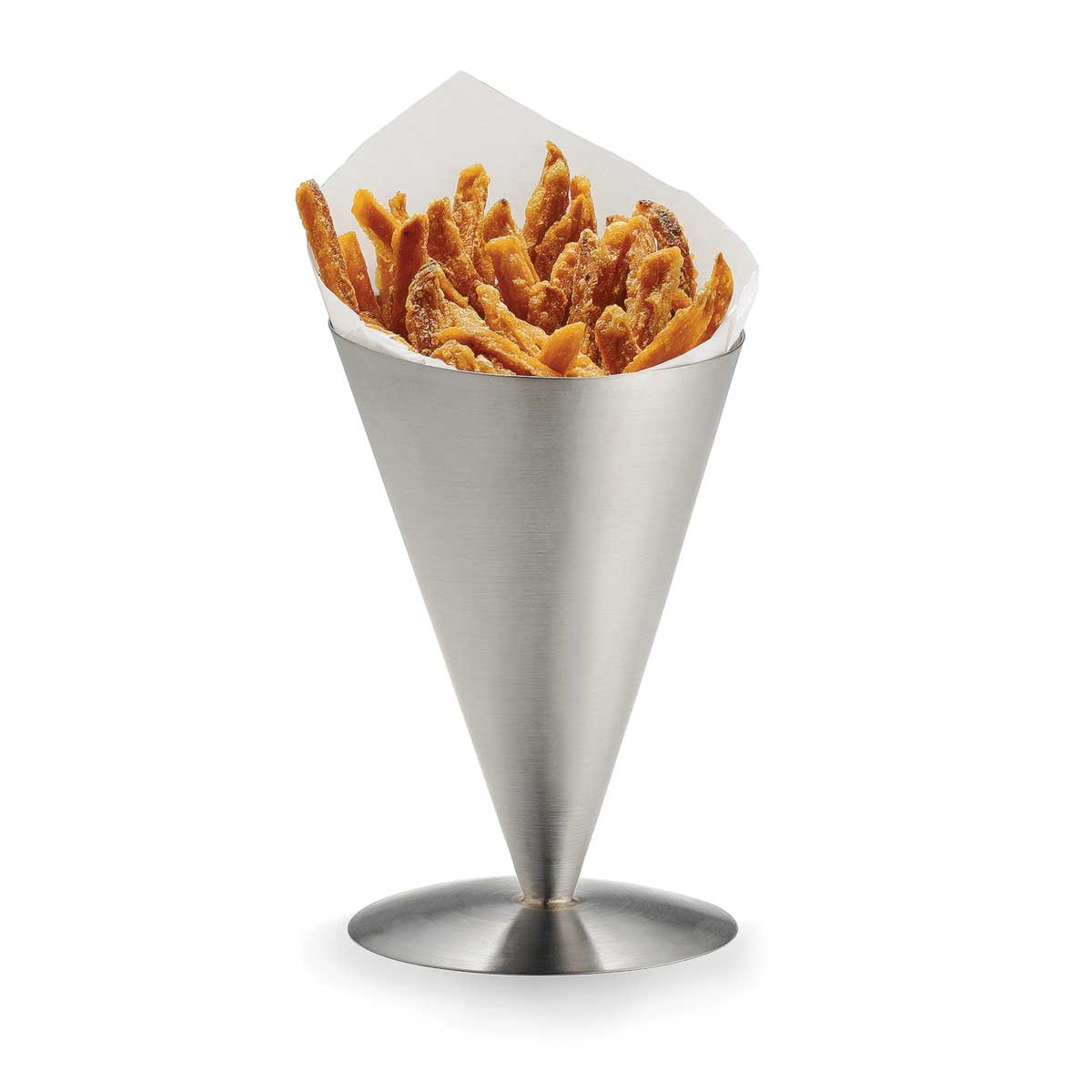 Tablecraft Brushed Finish Stainless Steel Cone Server, 17.5 Ounce Capacity