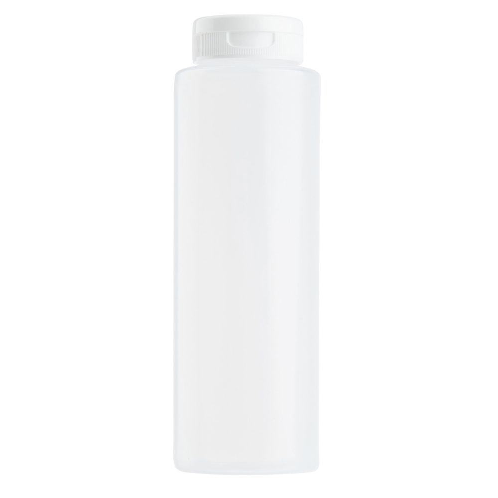 Tablecraft 8 Ounce LDPE Clear Flip Top Cap Squeeze Bottle, 2.29 x 2.29 x 6.5 inch -- 72 per case