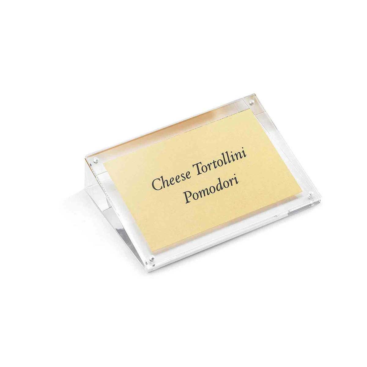 Tablecraft Slanted Rectangular Magnetic Card Sign Holder, 6 x 1.4 x 3.875 inch