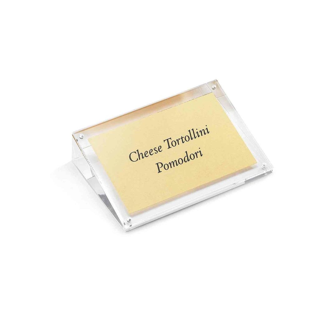Tablecraft Acrylic Angled Rectangular Magnetic Card Sign Holder, 6 x 1.4 x 3.875 inch