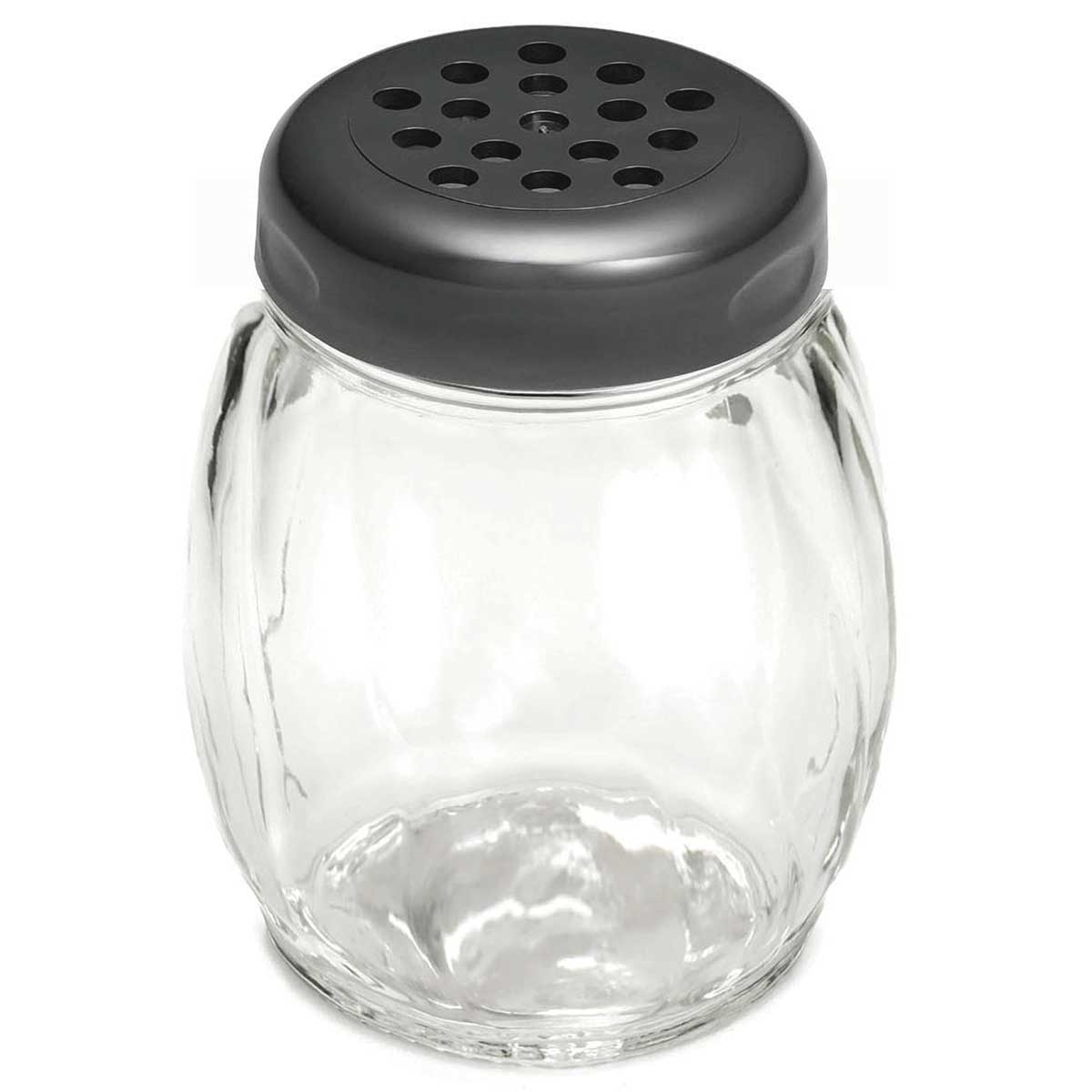 Tablecraft Saferfood Solutions BPA Free Tritan Plastic Swirl Shaker with Black Perforated Top, 6 Ounce -- 12 per case