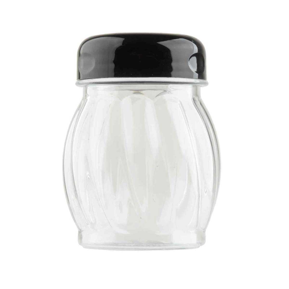 Tablecraft BPA Free Swirl Plastic Shaker with Black Slotted Top, 6 Ounce Capacity -- 12 per case