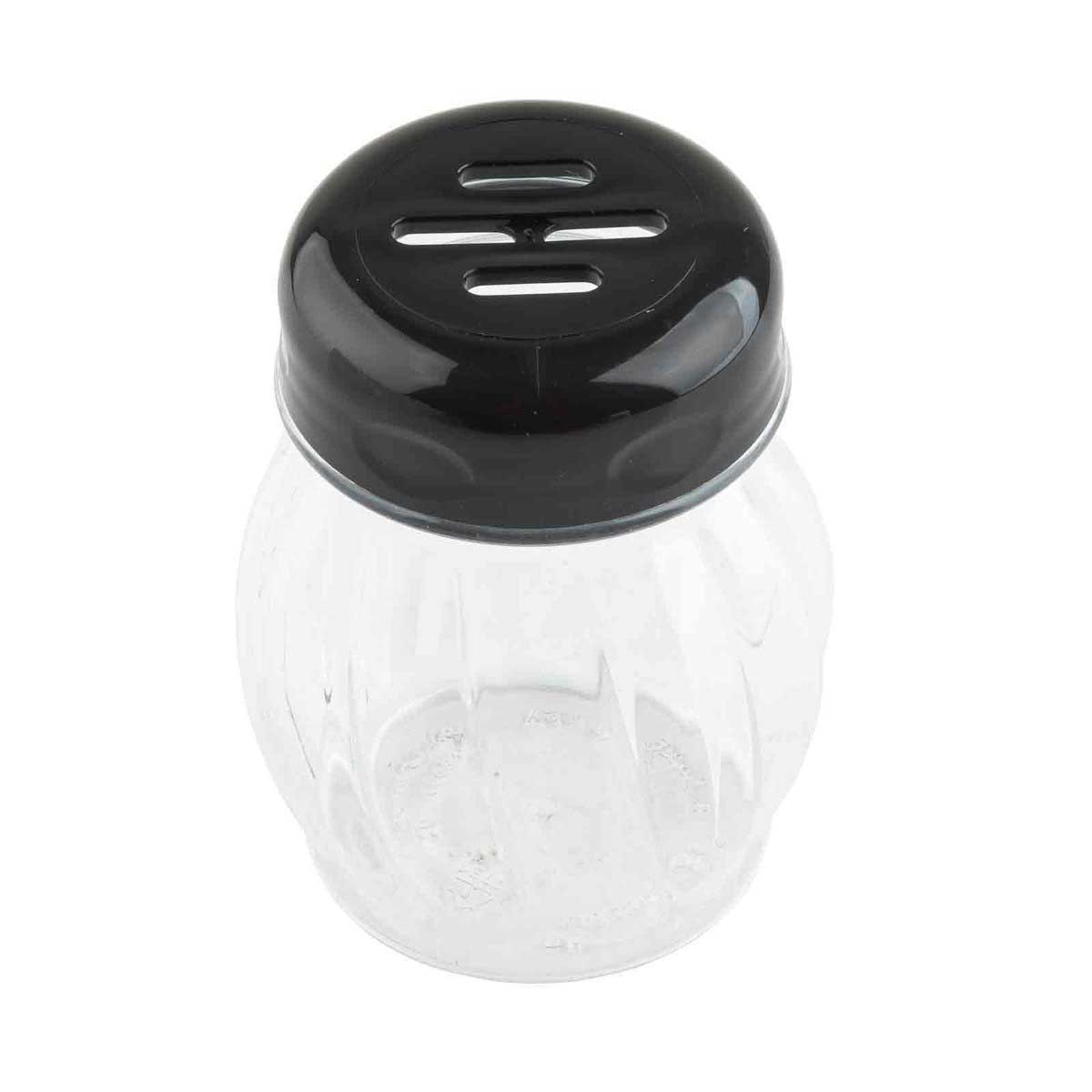 Tablecraft Saferfood Solutions BPA Free Tritan Plastic Swirl Shaker with Black Slotted Top, 6 Ounce -- 12 per case