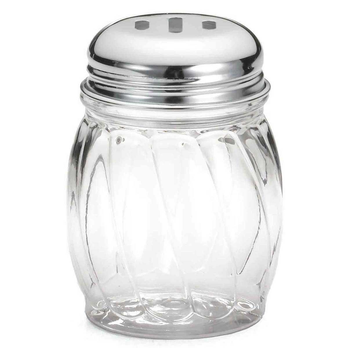 Tablecraft Saferfood Solutions BPA Free Tritan Plastic Swirl Shaker with Chrome Plated Slotted Top, 6 Ounce -- 12 per case