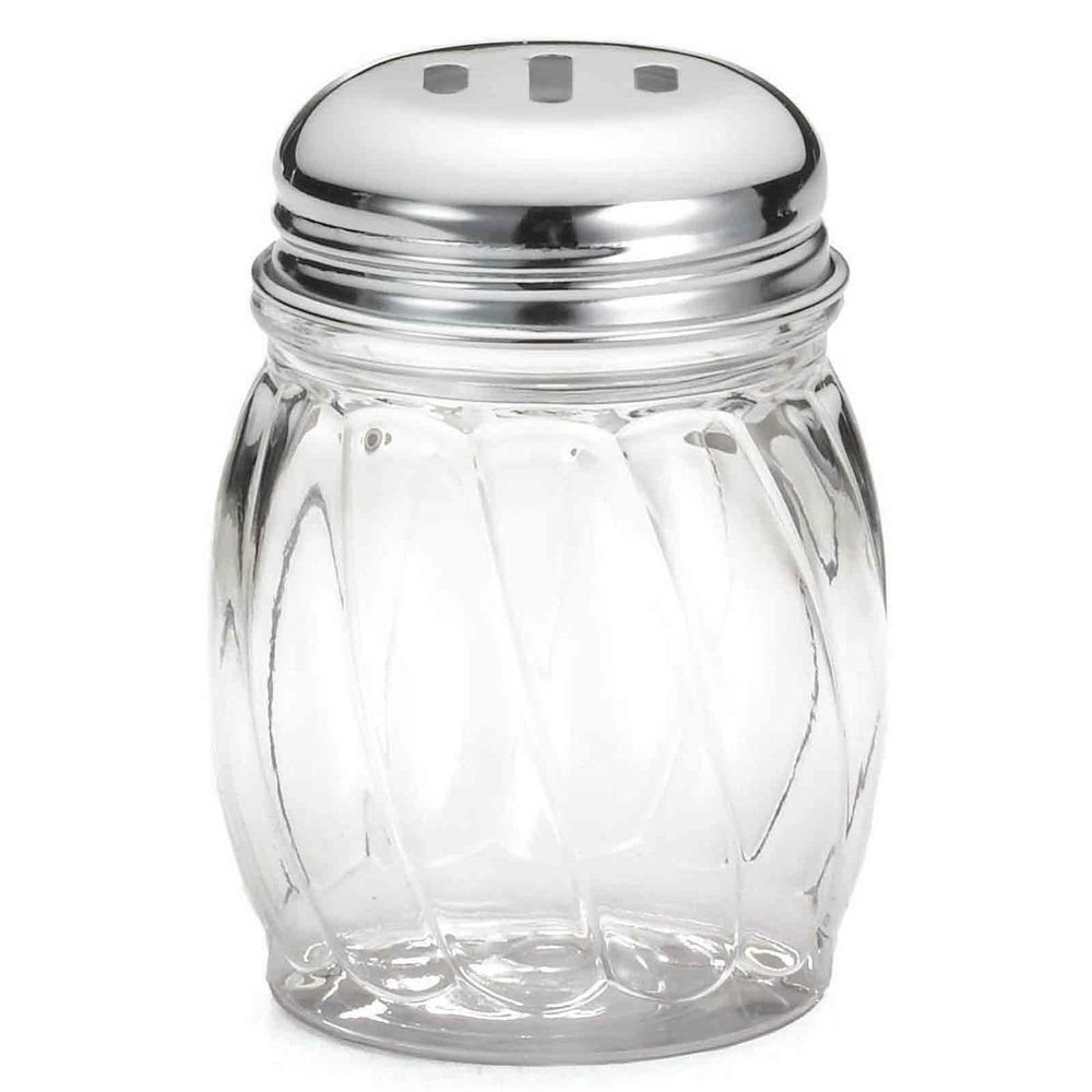 Tablecraft BPA Free Swirl Plastic Shaker with Chrome Plated Plastic Slotted Top, 6 Ounce Capacity -- 12 per case