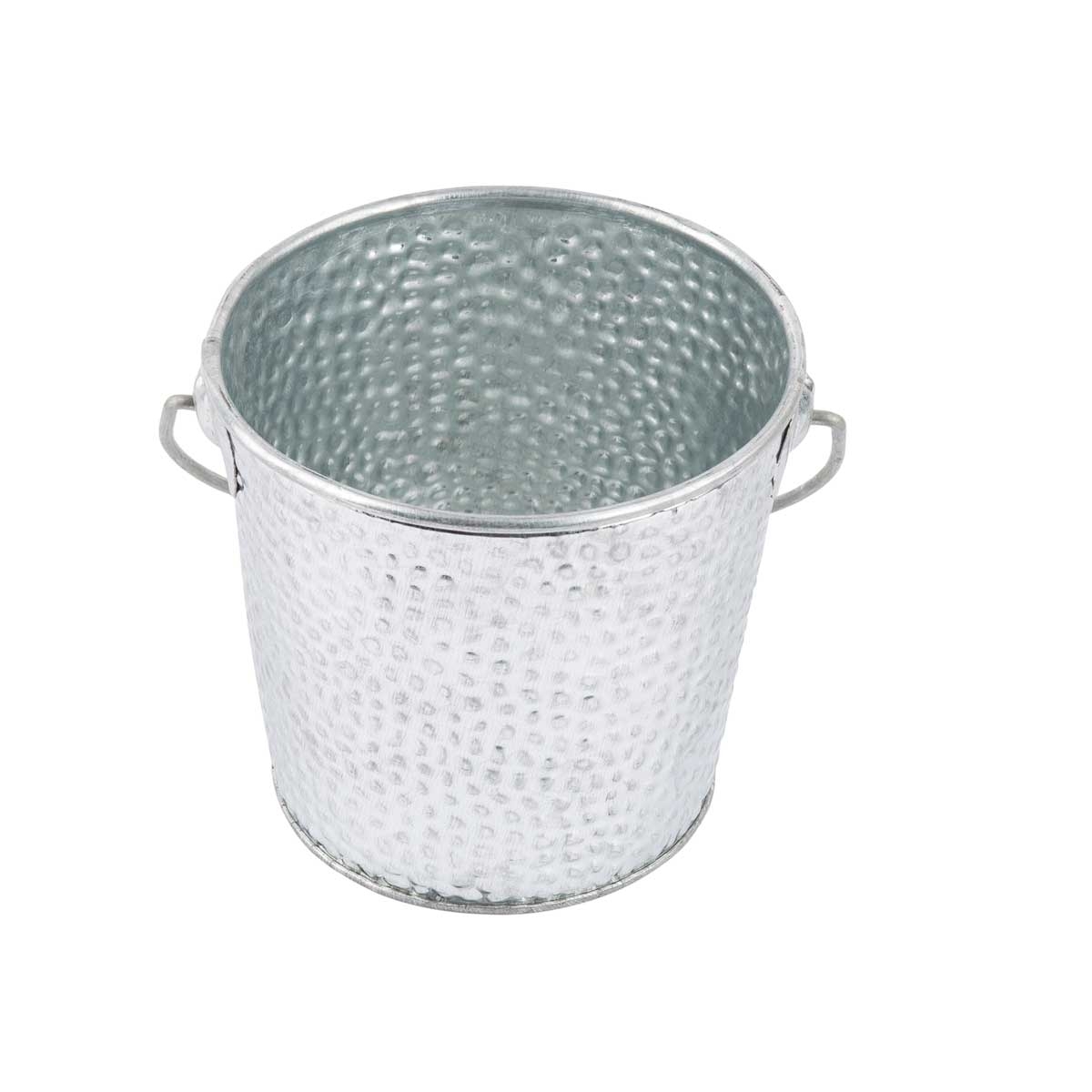 Tablecraft Galvanized Collection Galvanized Steel Pebbled Finish Medium Round Pail, 16.5 Ounce