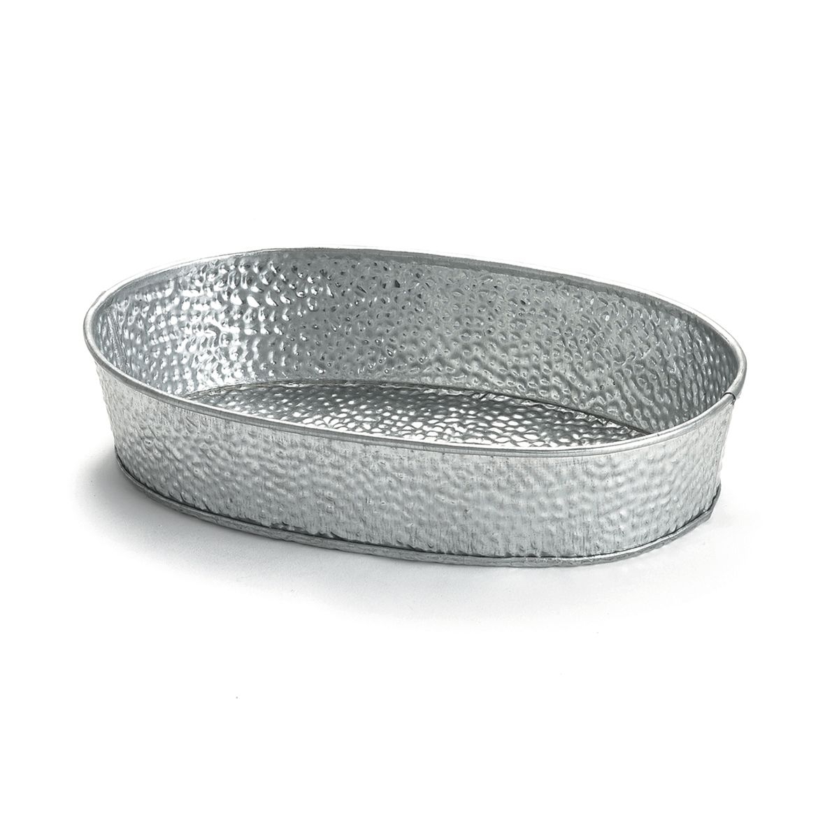 Tablecraft Galvanized Steel Oval Diner Platter, 9.5 x 6 x 2 inch