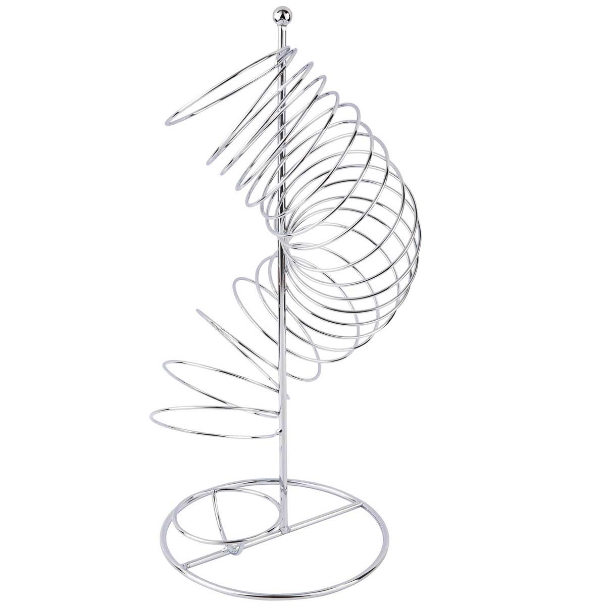 Tablecraft Chrome Plated Wire Spiral Fruit Basket, 9 x 9 x 18.5 inch