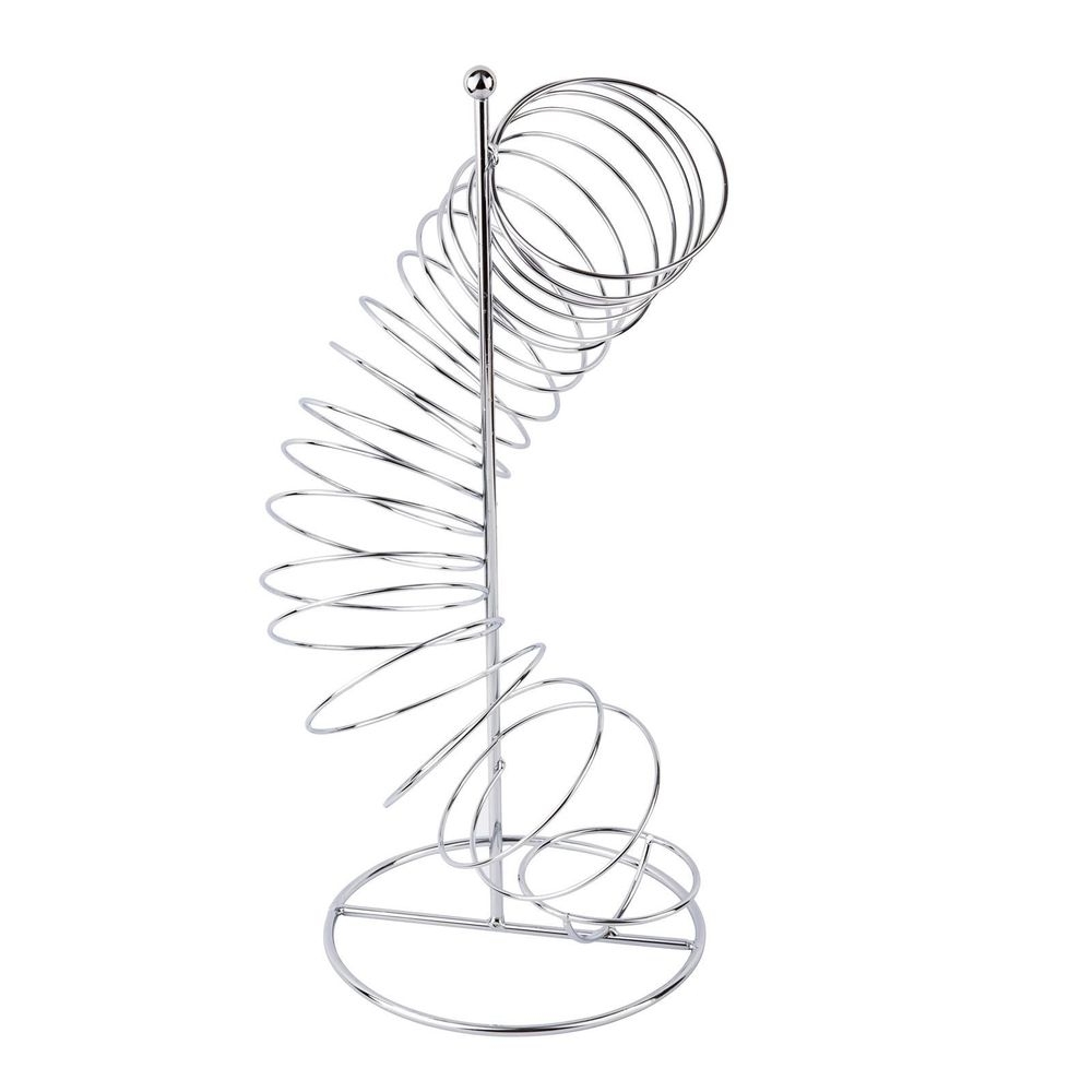 Tablecraft Chrome Plated Wire Spiral Fruit Basket, 9 x 9 x 18.5 inch