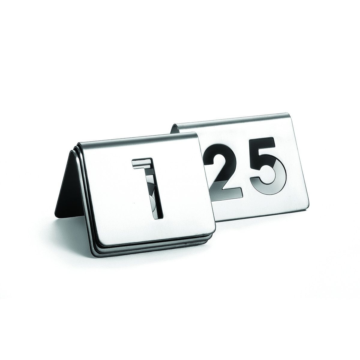 Tablecraft Stainless Steel 1 to 25 Cut Out Number Tent, 2.5 x 2.5 x 1.875 inch -- 1 set