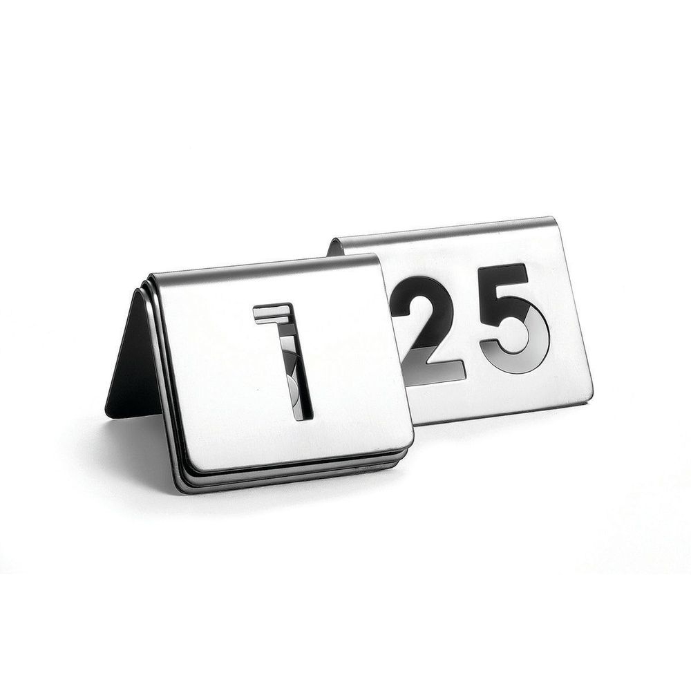 Tablecraft Stainless Steel 1 to 25 Cut Out Number Tent Set, 2.5 x 2.5 x 1.875 inch