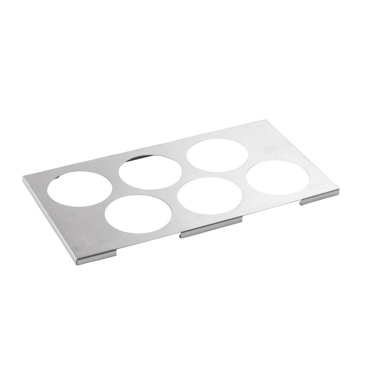 Tablecraft Stainless Steel Squeeze Bottle Template Organizer Fits Third Size Pan - Holds 6 Bottles