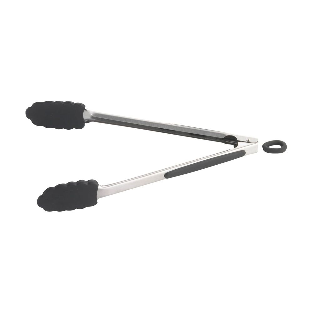 Tablecraft Silicone Locking Tong with Stainless Steel Handle, 13.5 inch