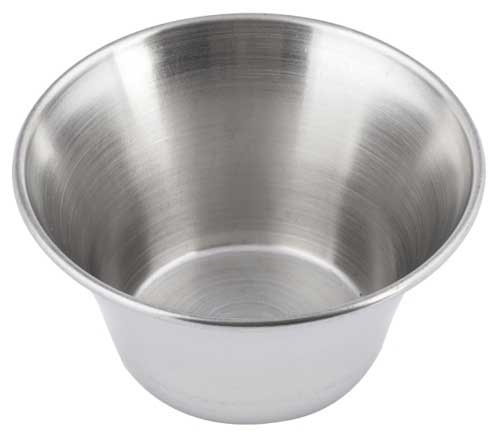 Tablecraft Flared Design Stainless Steel Round Sauce Cup, 4 Ounce Capacity -- 12 per case
