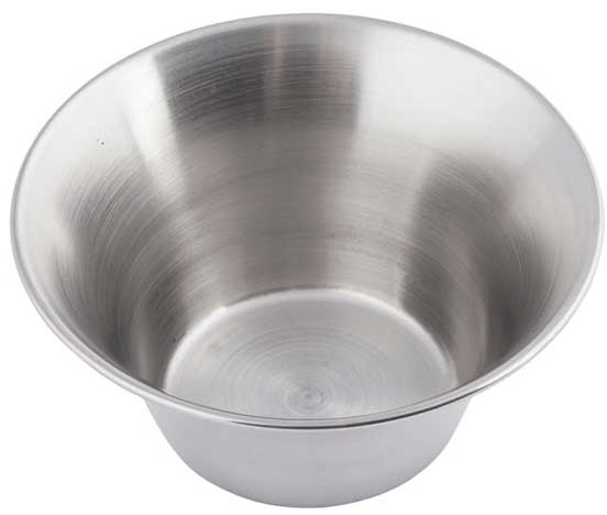 Tablecraft Flared Design Stainless Steel Round Sauce Cup, 6 Ounce Capacity -- 12 per case