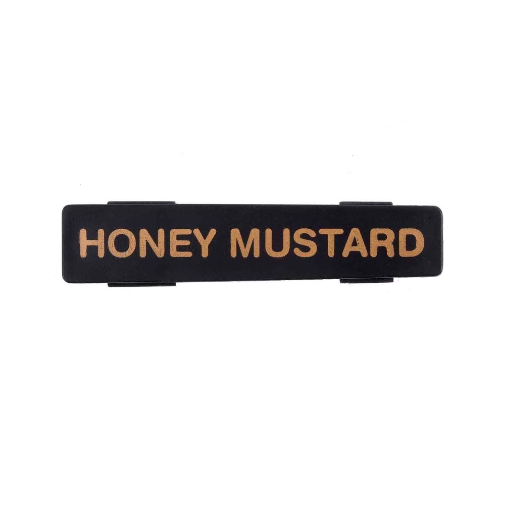 Tablecraft Polypropylene Gold Print Honey Mustard Tag for Saferfood Solutions Option Dispenser, 0.5625 x .4375 x 2.5 inch