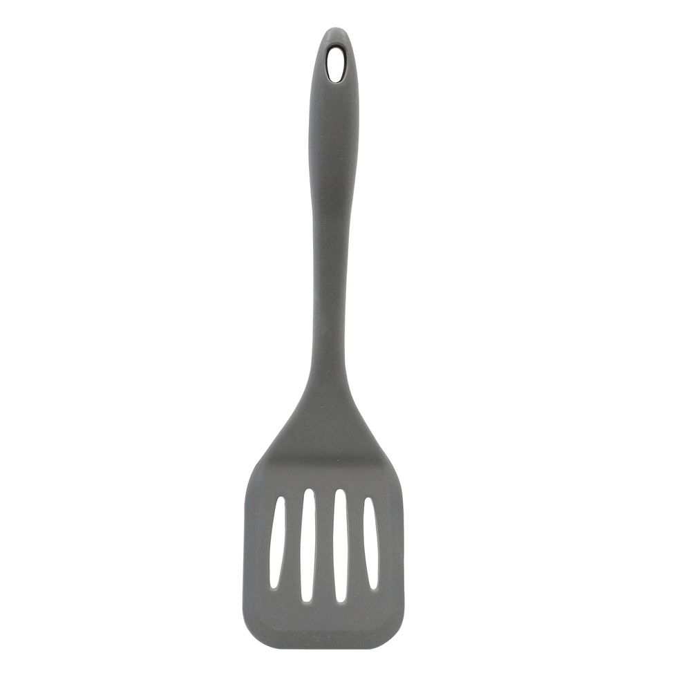 Tablecraft Gray Silicone Slotted Turner, 3.125 x 1.3125 x 12 inch