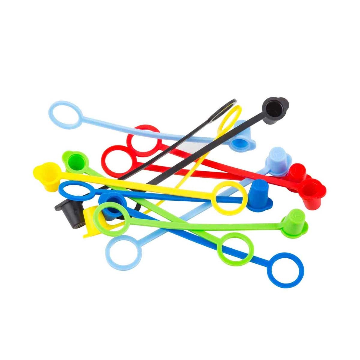 Tablecraft Sani Cap Assorted Pack Standard Cone Tip Tethered Cap -- 12 per case