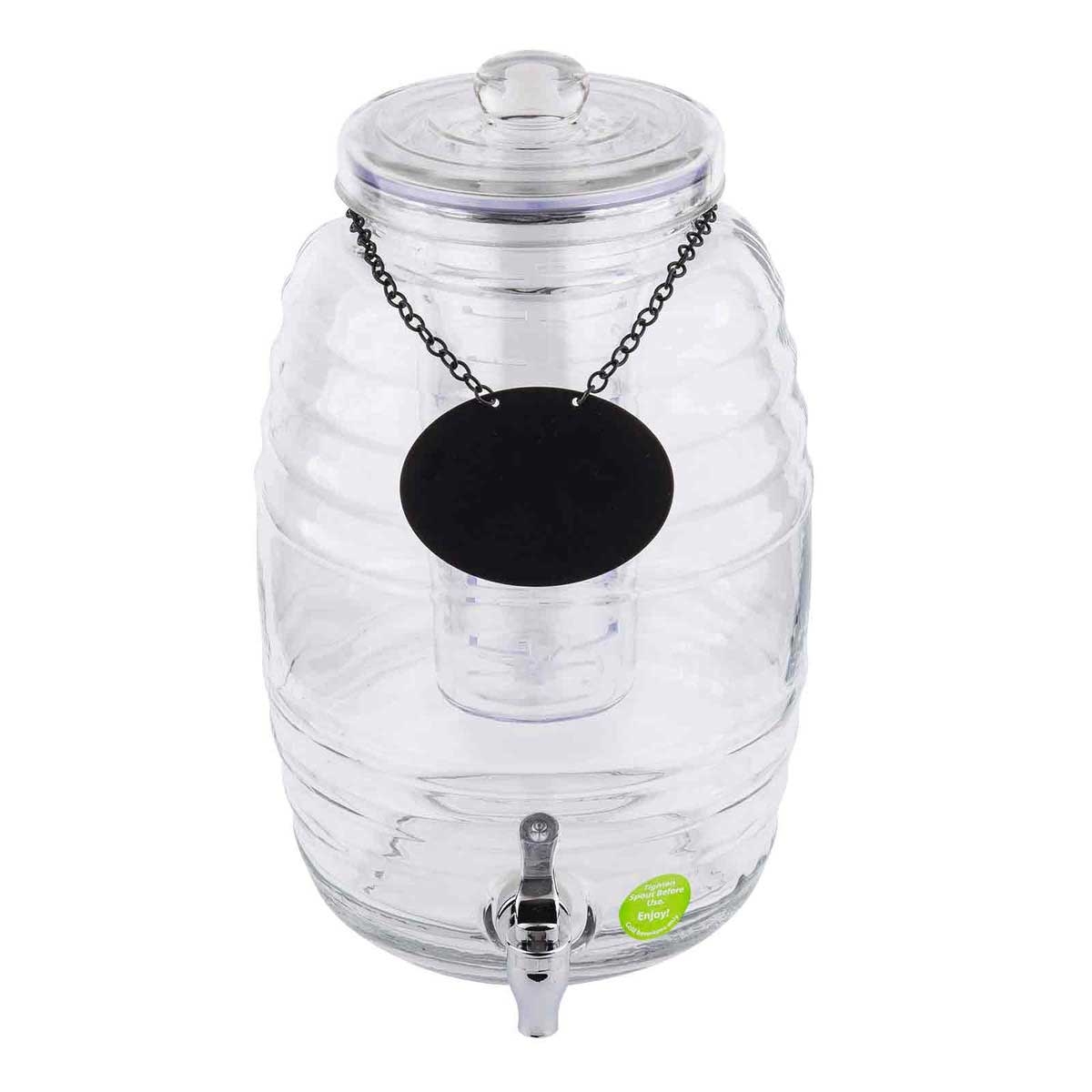 Tablecraft Beehive Collection Clear Glass Beverage Dispenser, 2.5 Gallon