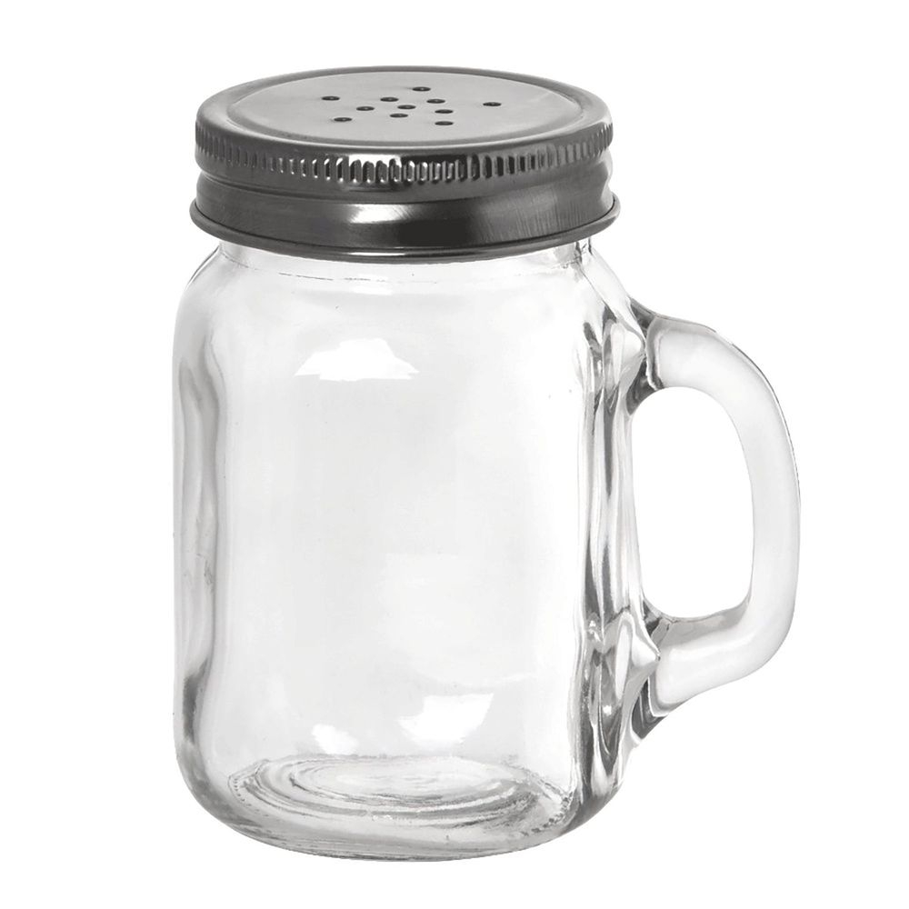 Tablecraft Clear Glass Mason Jar Salt and Pepper Shaker with Stainless Steel Top, 4.75 Ounce Capacity -- 6 per case