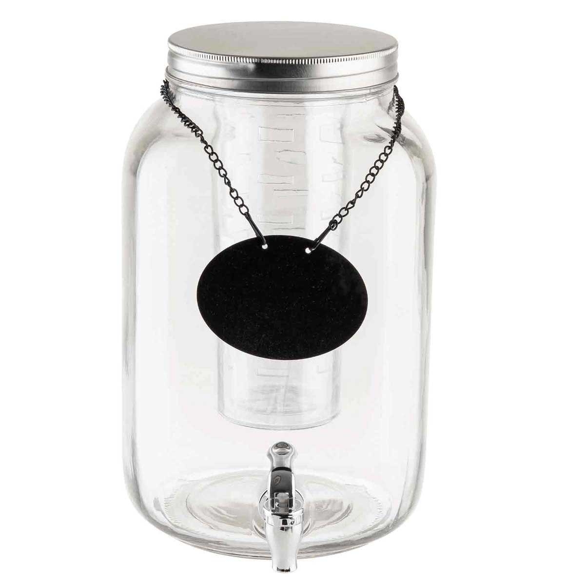 Tablecraft Clear Glass Mason Jar Beverage Dispenser, 2 Gallon
