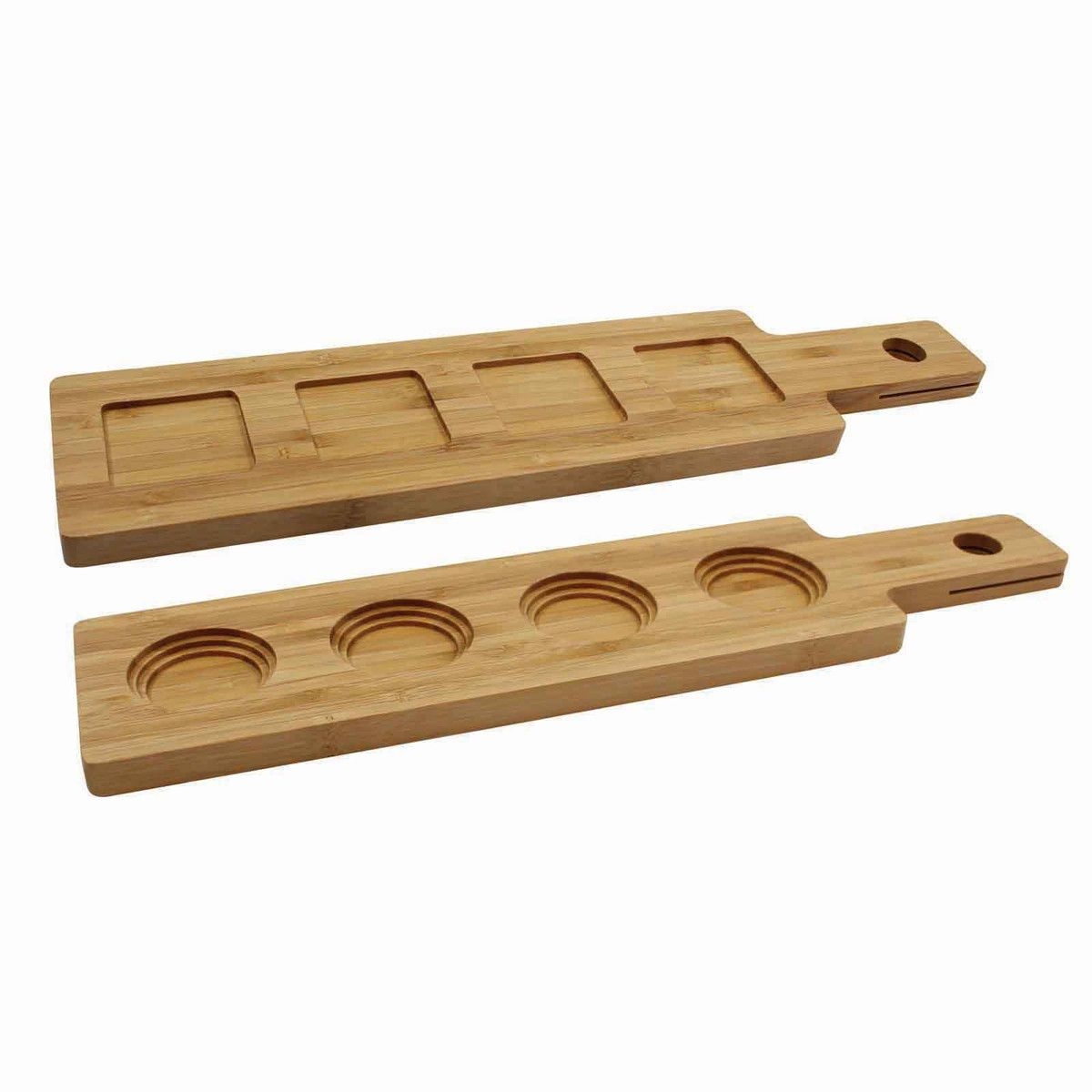 Tablecraft Reversible Bamboo Wood Paddle Flight, 17 x 4 x 0.62 inch