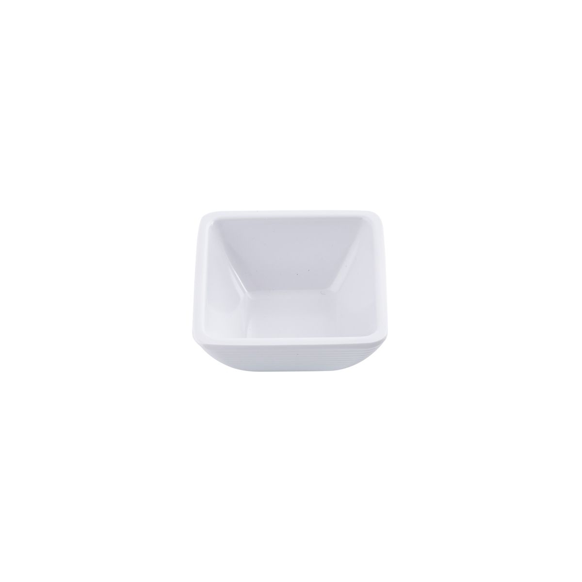 Tablecraft Melamine White Square Ribbed Ramekin, 2 Ounce Capacity -- 12 per case