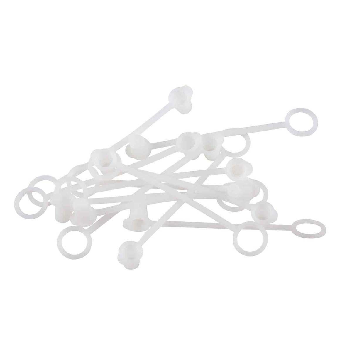 Tablecraft Sani-Cap Natural Tethered Cap Fits Standard TipTop Squeeze Bottle -- 12 per case