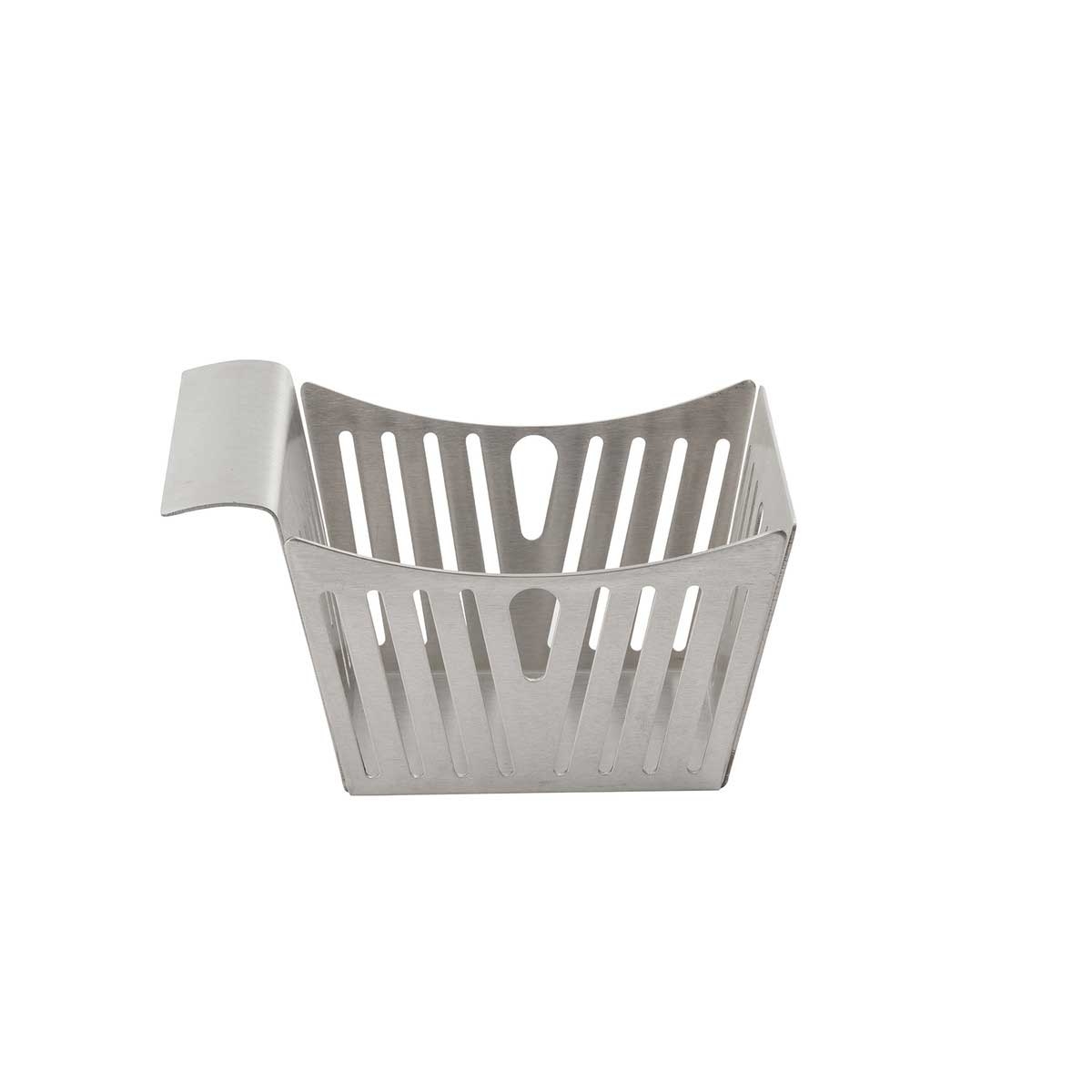 Tablecraft Stainless Steel Stamped Pinstriped Basket, 5.375 x 3.375 x 3.125 inch