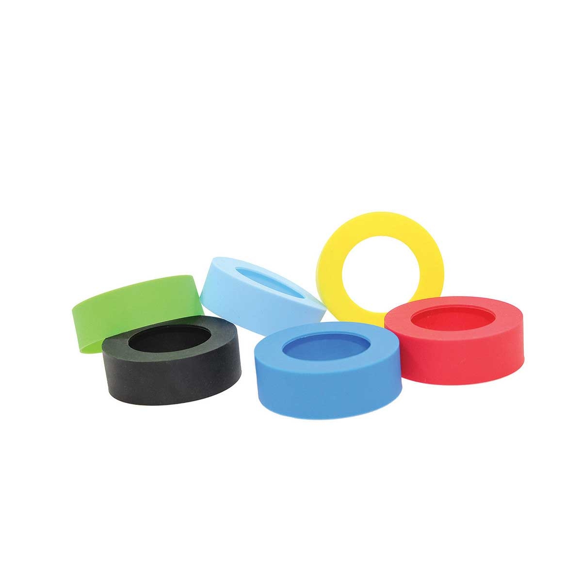 Tablecraft Assorted Pack Silicone Sauce Band for 53mm Squeeze Bottles -- 12 per case