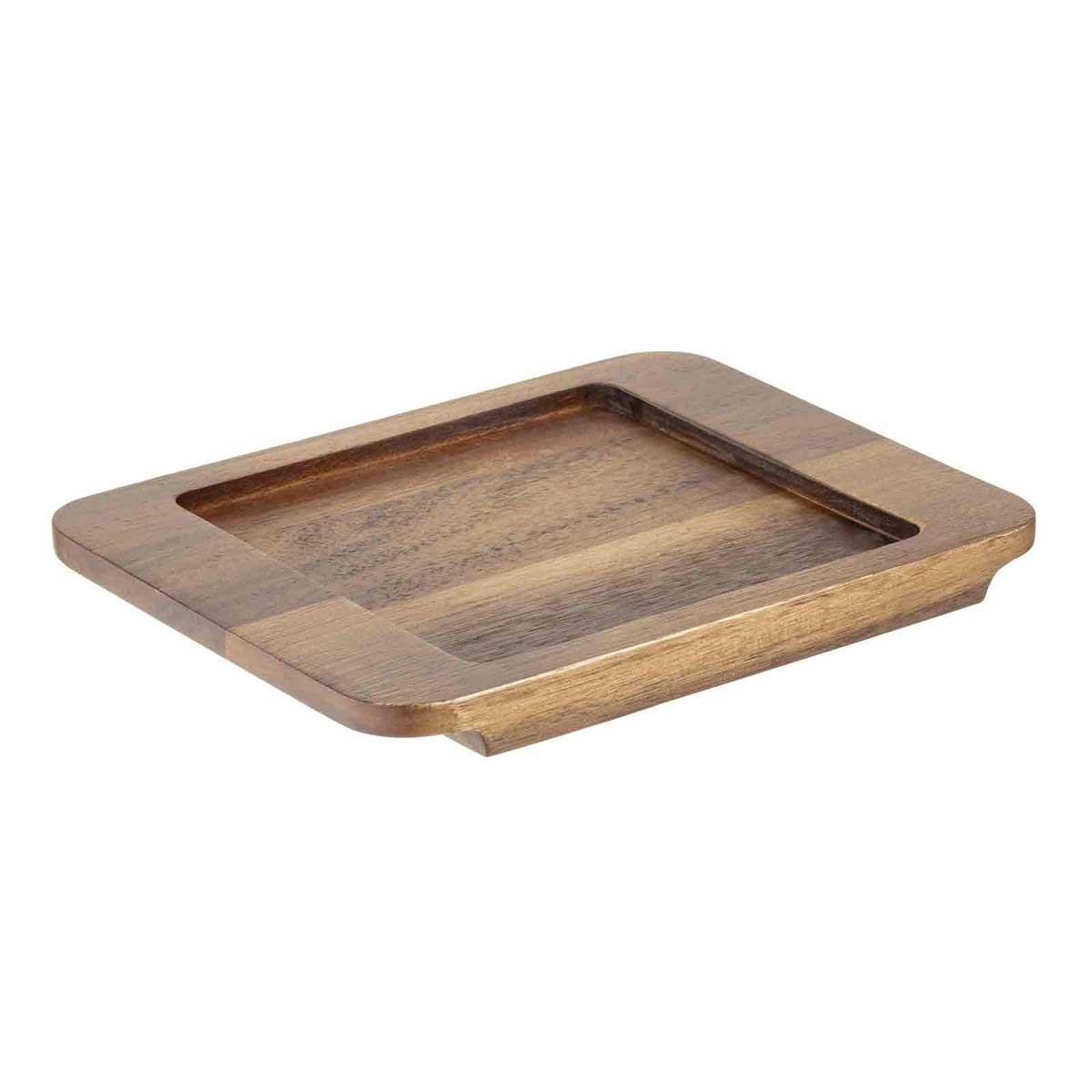 Tablecraft Acacia Wood Cast Iron Underliner, 7.5 x 6 x 0.625 inch