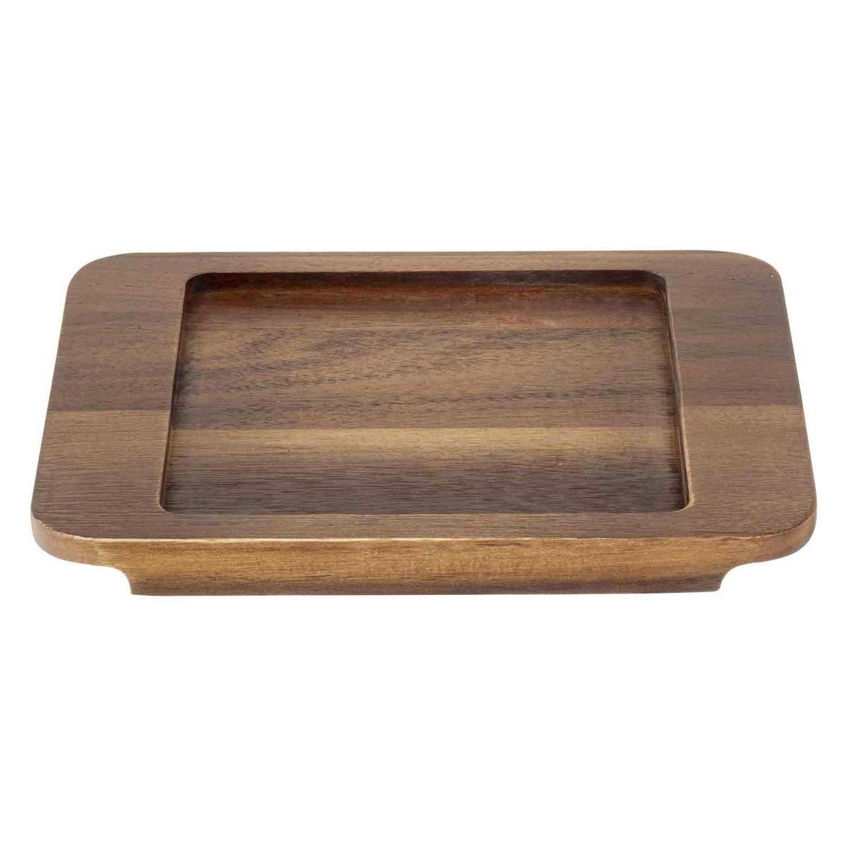 Tablecraft Acacia Wood Cast Iron Underliner fits CW30102/CW30150 Round and Square Server, 7.5 x 6 x 0.625 inch