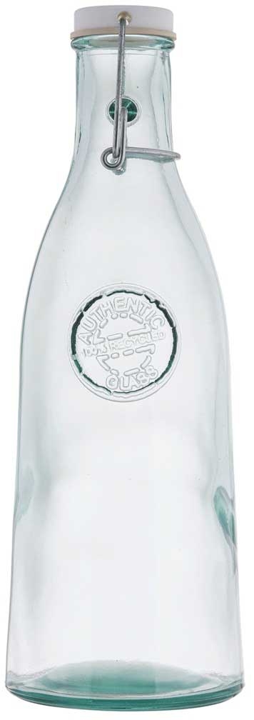 Tablecraft Authentic Collection Recycled Green Glass Resealable Bottle, 1 Liter -- 6 per case