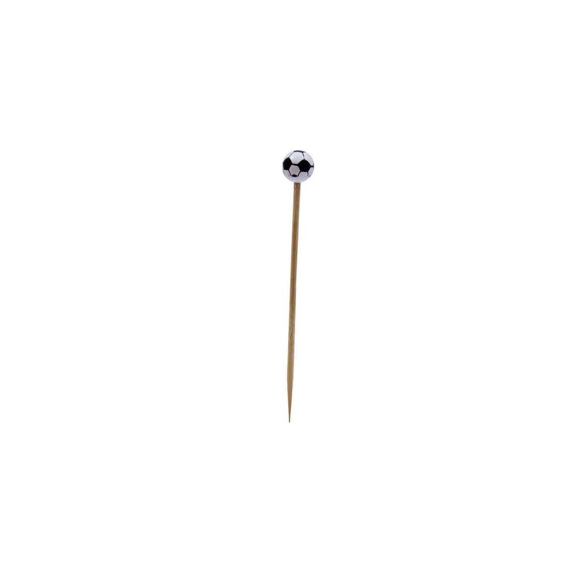 Tablecraft Bamboo Soccer Sport Pick, 4.5 inch - 100 count per pack -- 12 packs per case.