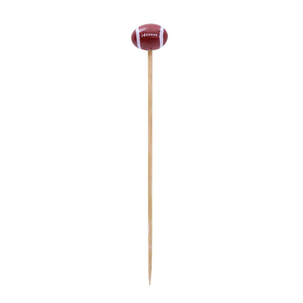 Tablecraft 4.5 inch Football Bamboo Sport Pick, 100 count -- 12 per case