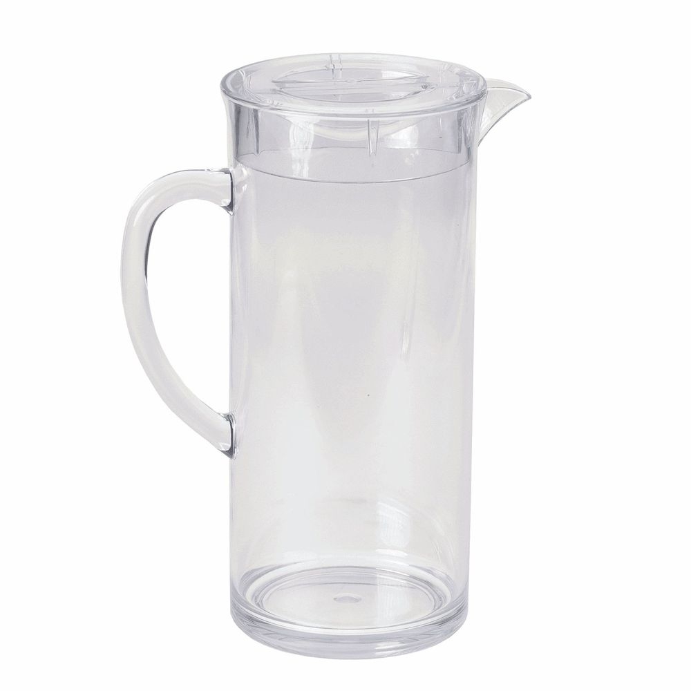 Tablecraft Clear SAN Plastic Pitcher with Lid, 0.5 Gallon Capacity