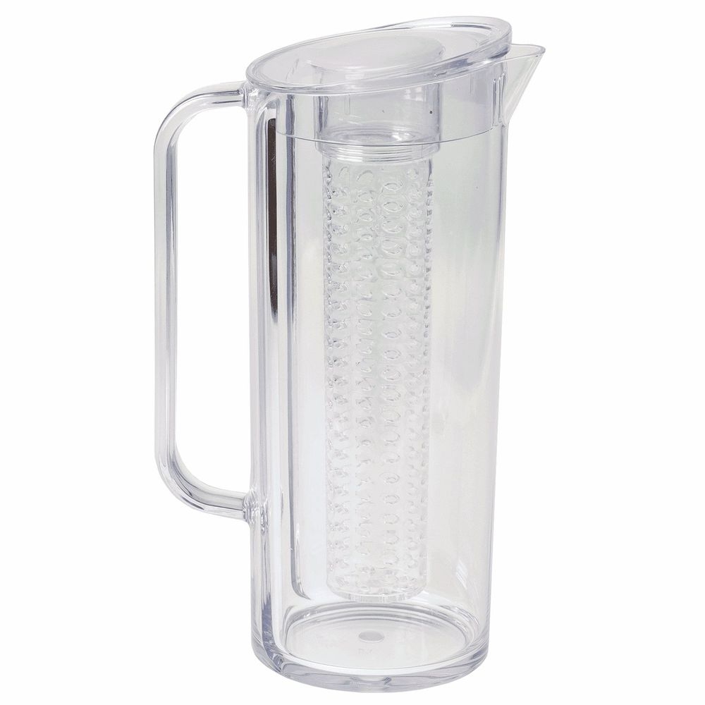 Tablecraft Clear SAN Plastic Infusion Pitcher with Lid, 0.5 Gallon Capacity