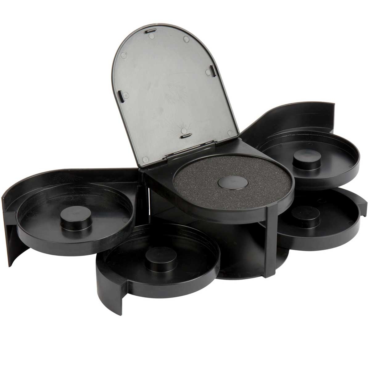 Tablecraft Polystyrene Black 4 Swing Out Trays and 1 Sponge Tray