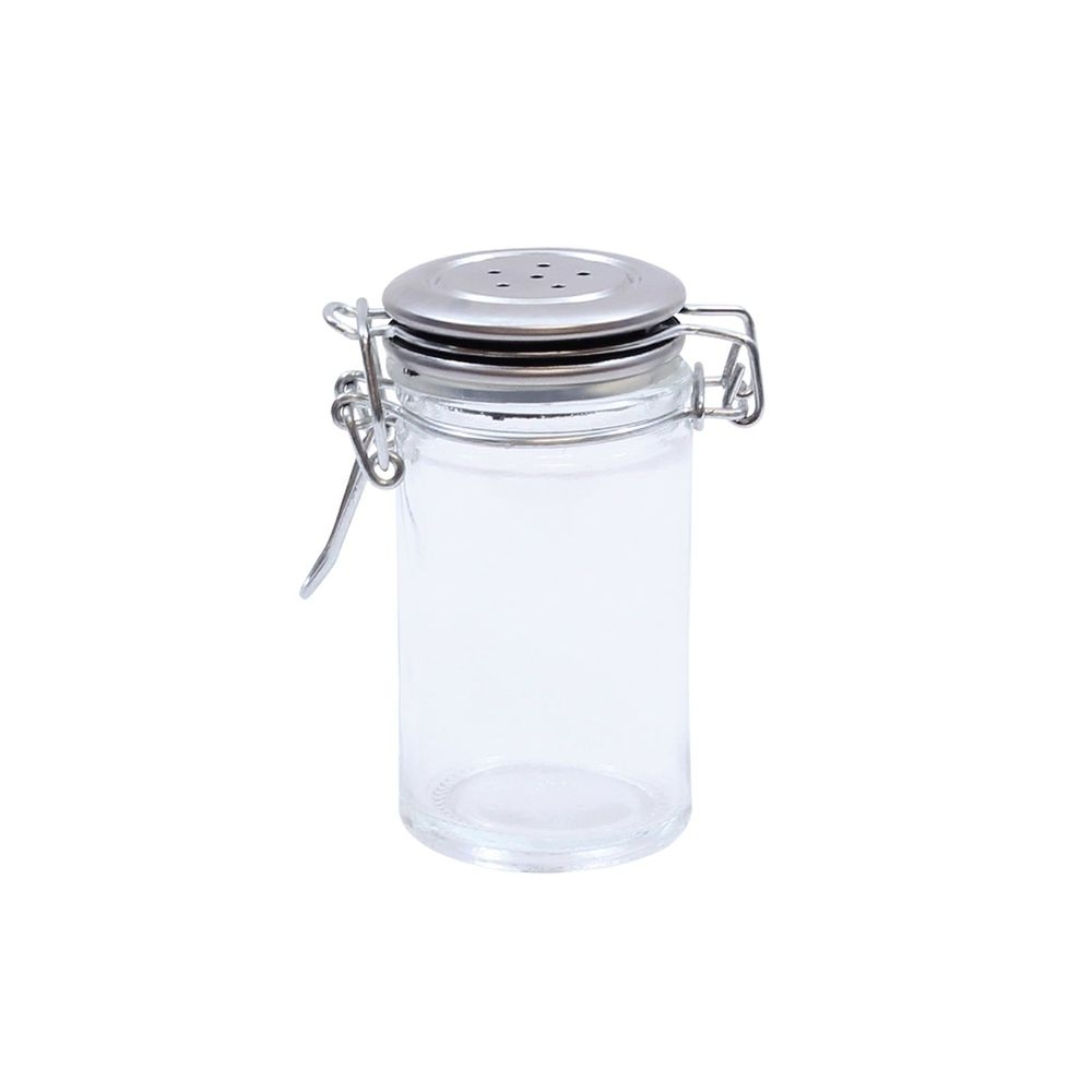Tablecraft Clear Glass Resealable Salt and Pepper Shaker, 2 Ounce Capacity -- 6 per case