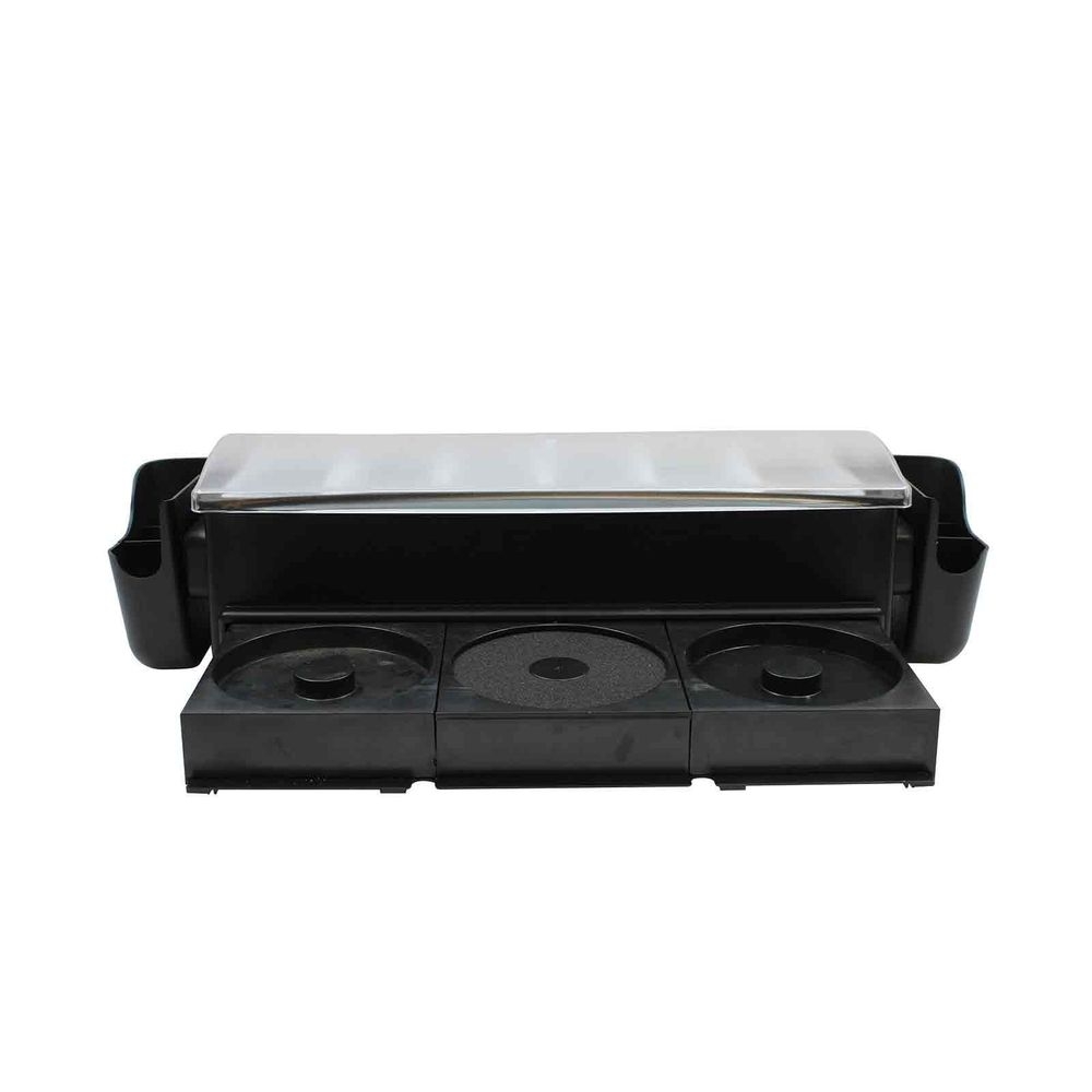 Tablecraft Black Polystyrene Base Ultimate Garnish Station, 24.75 x 7.25 x 6.25 inch