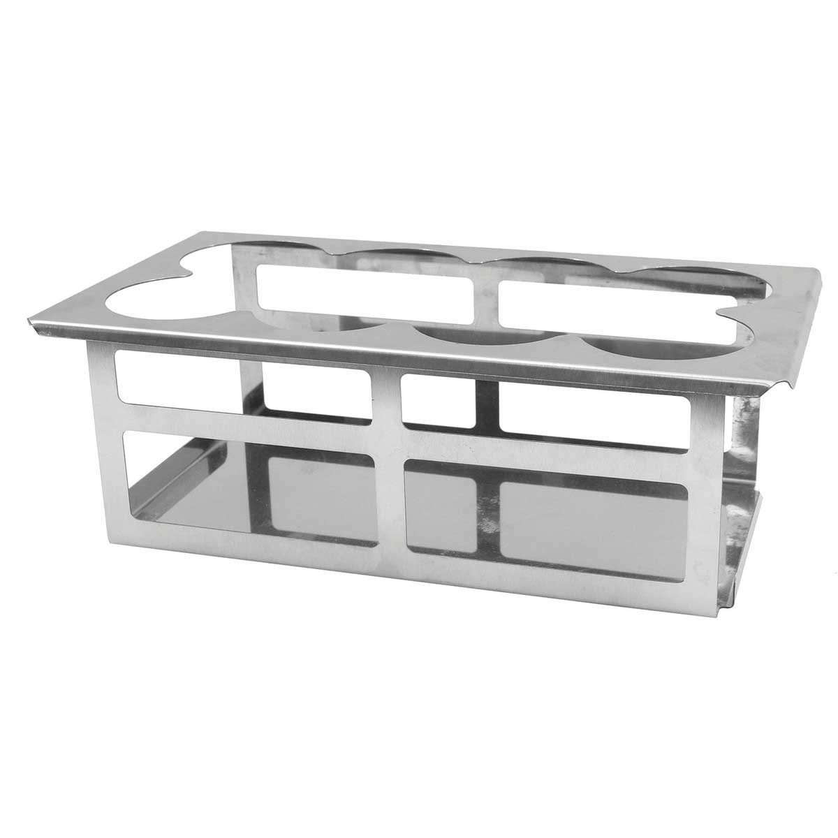 Tablecraft Stainless Steel Squeeze Bottle Template Organizer - Holds 8 Bottles, 13.125 x 7.125 x 4.5 inch