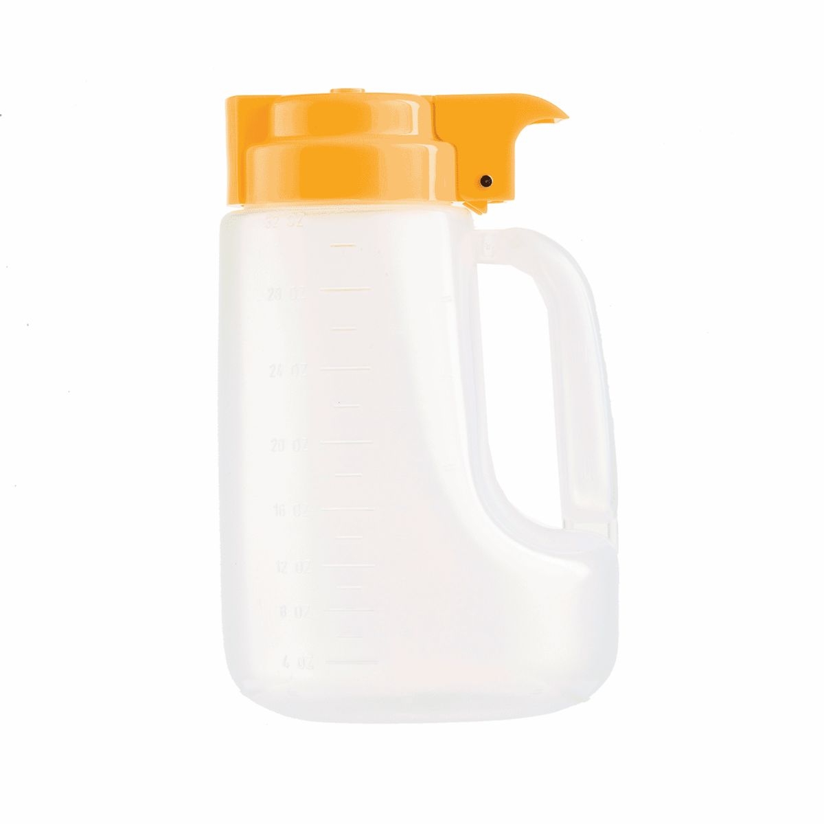 Tablecraft Clarified Polypropylene Condiment Dispenser with Yellow ABS Top, 32 Ounce Capacity -- 6 per case