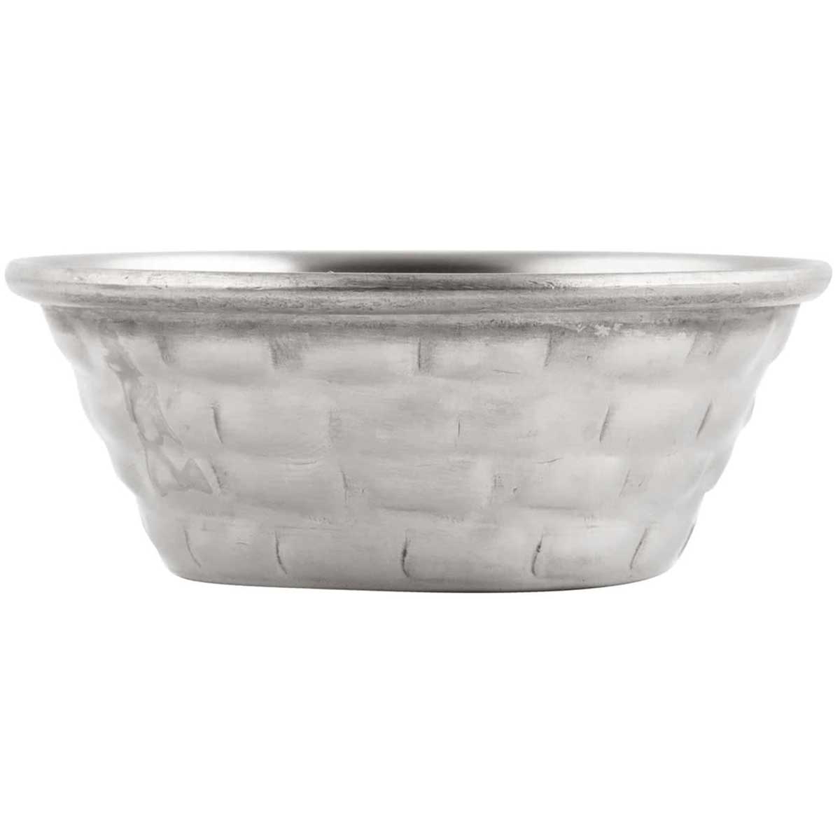 Tablecraft Brickhouse Collection Stainless Steel with Embossed Brick Pattern Round Ramekin, 1.5 Ounce Capacity -- 12 per case