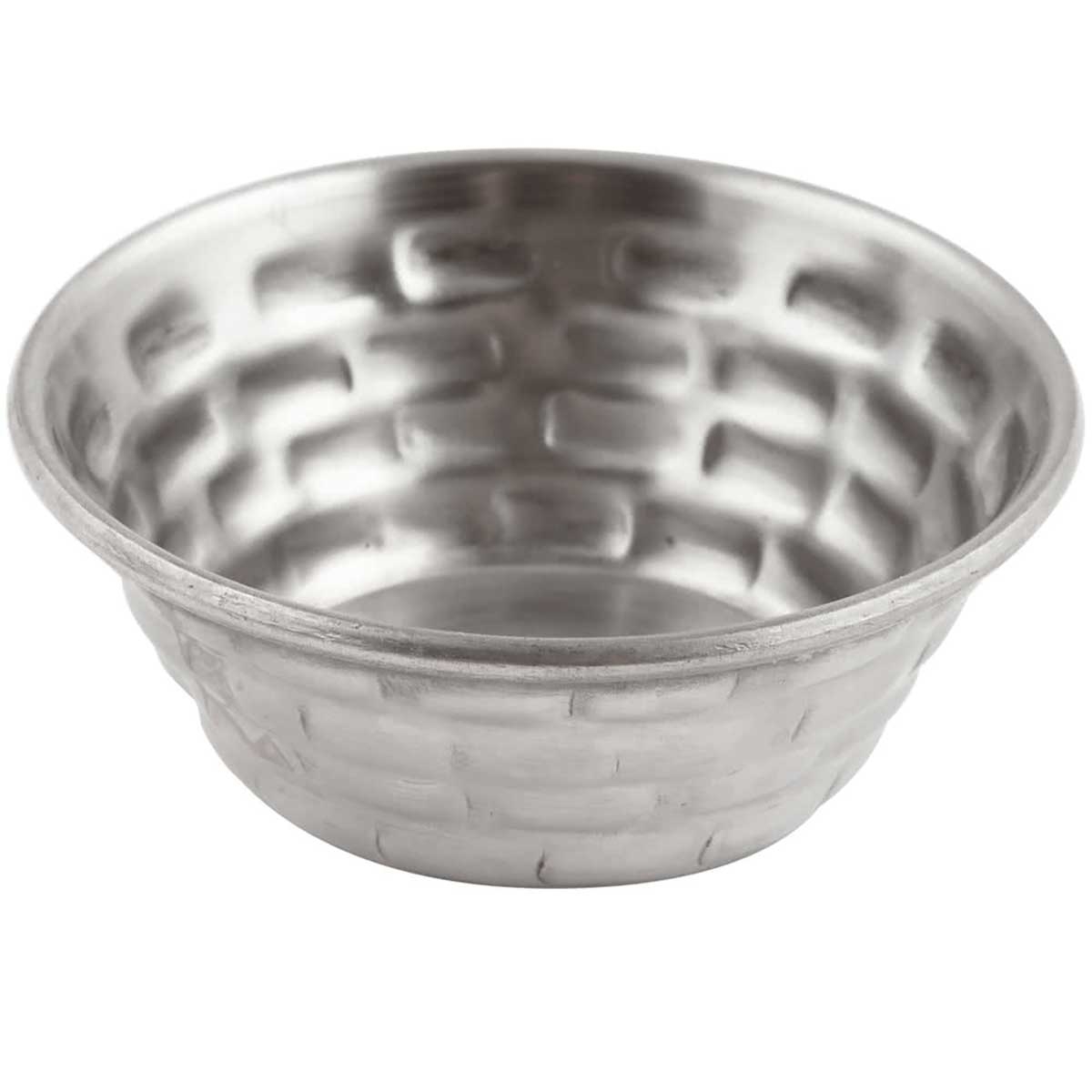 Tablecraft Brickhouse Collection Stainless Steel with Embossed Brick Pattern Round Ramekin, 2.375 x 2.375 x 1 inch -- 12 per case