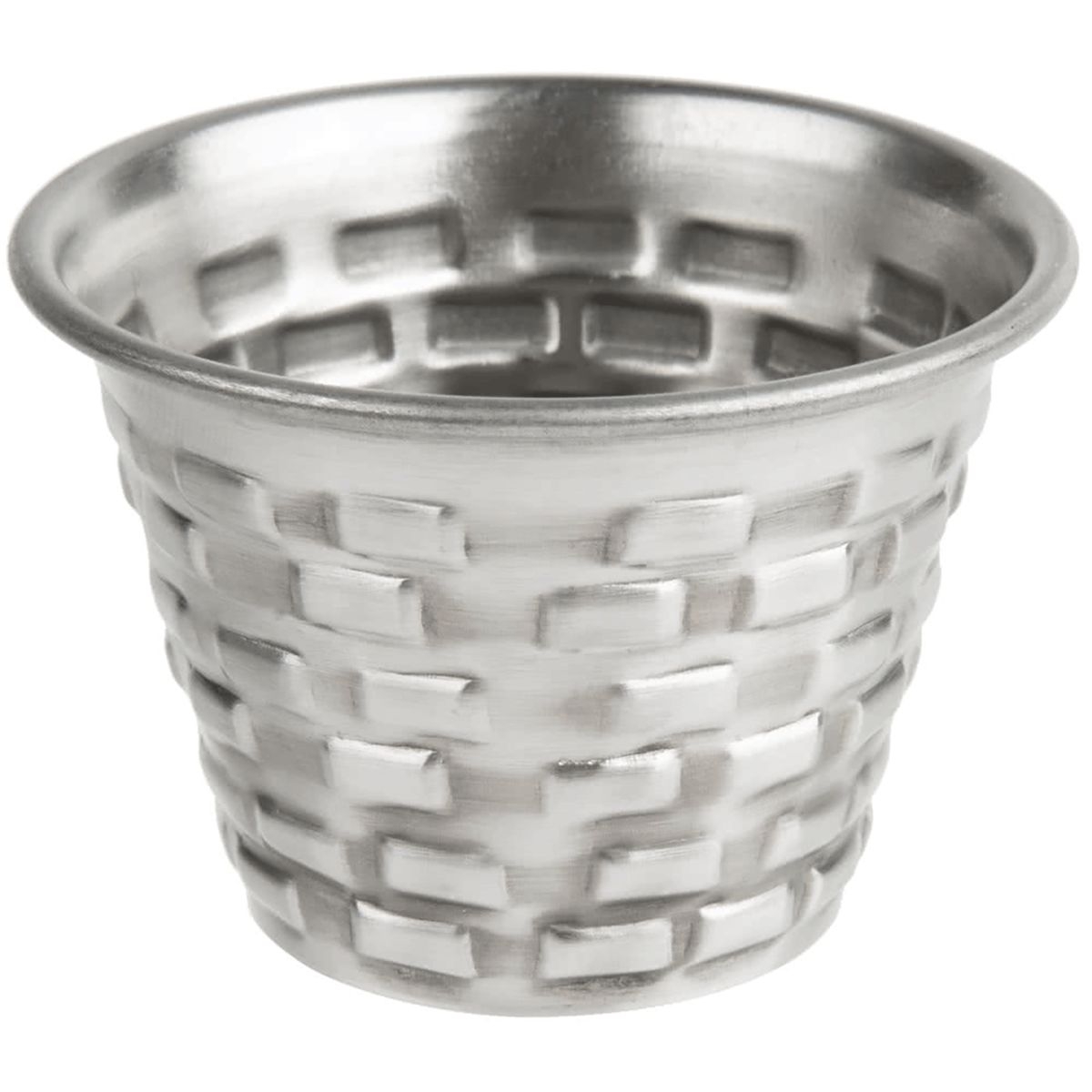 Tablecraft Brickhouse Stainless Steel with Embossed Brick Pattern Round Ramekin, 2.25 x 2.25 x 1.75 inch -- 12 per case.