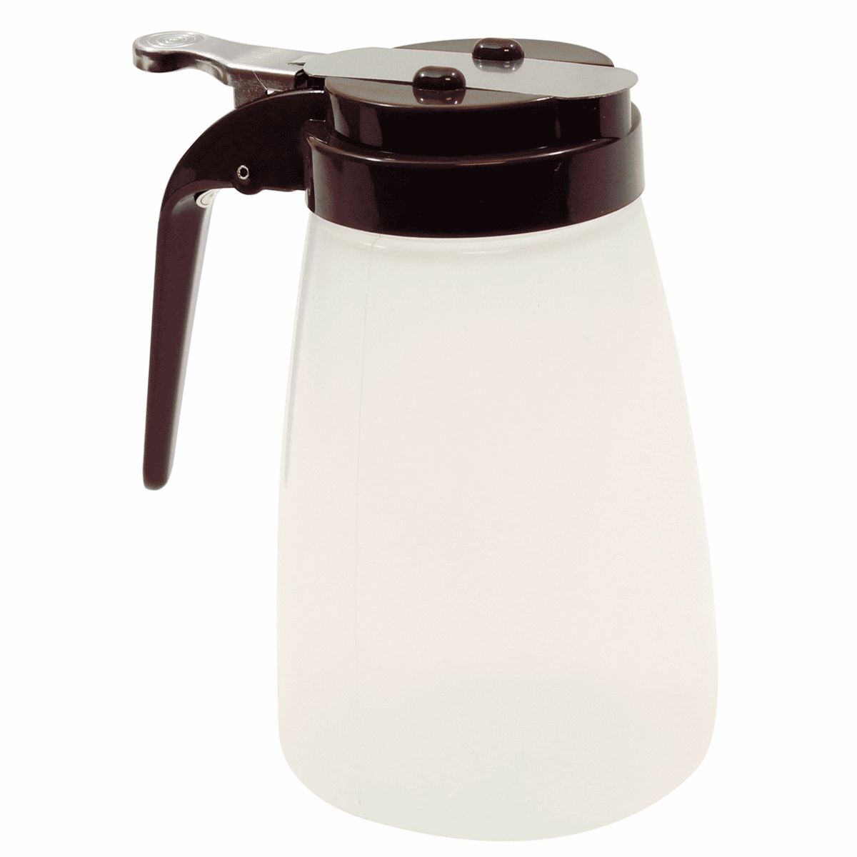 Tablecraft Brown ABS Top Polypropylene Syrup Dispenser, 10 Ounce -- 12 per case.