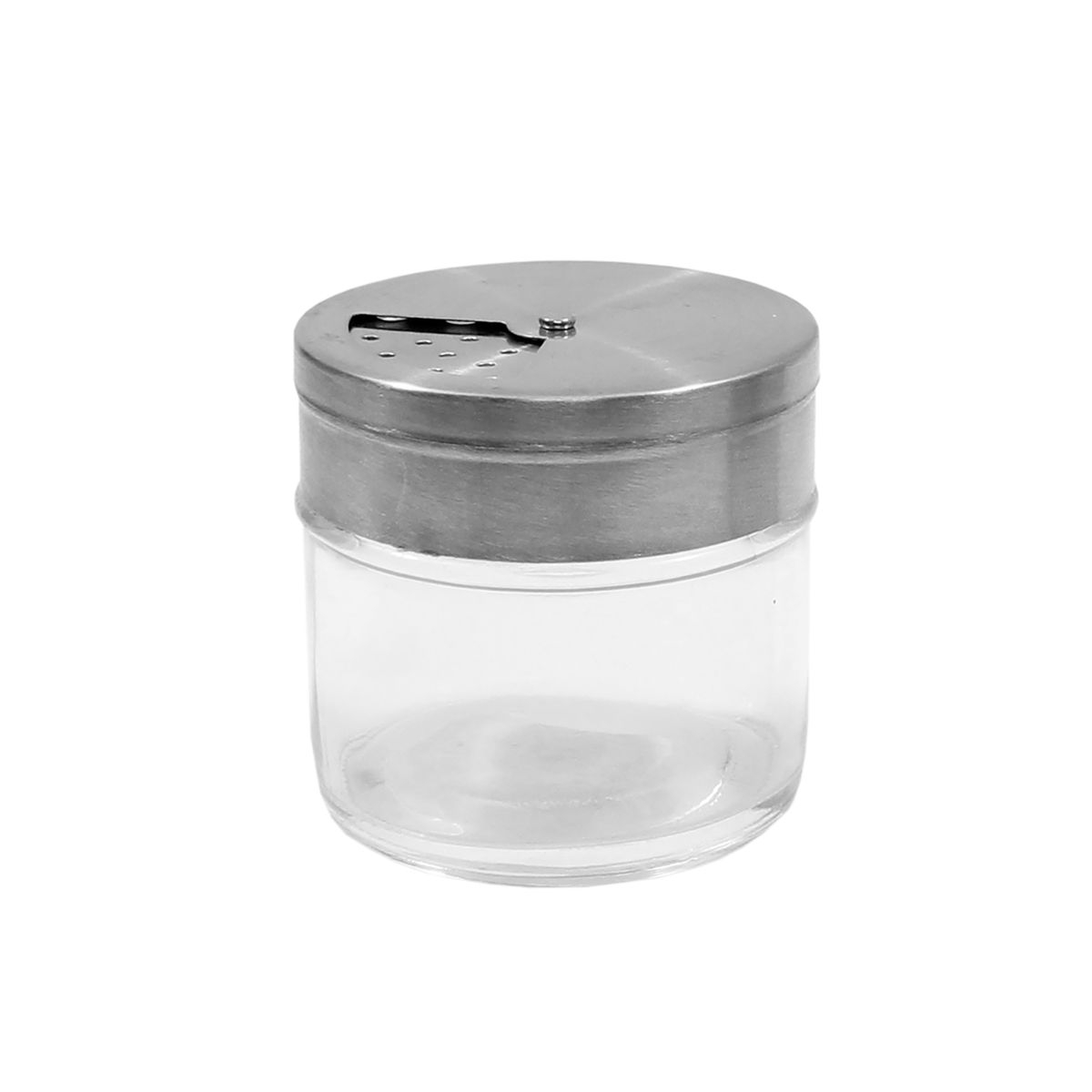Tablecraft Clear Glass Shaker with Rotating Stainless Steel Top, 3 Ounce Capacity -- 6 per case