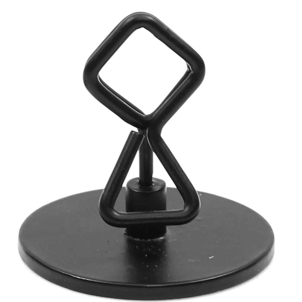 Tablecraft Black Powder Coated Metal Card and Number Holder Stand with Clip, 2 inch